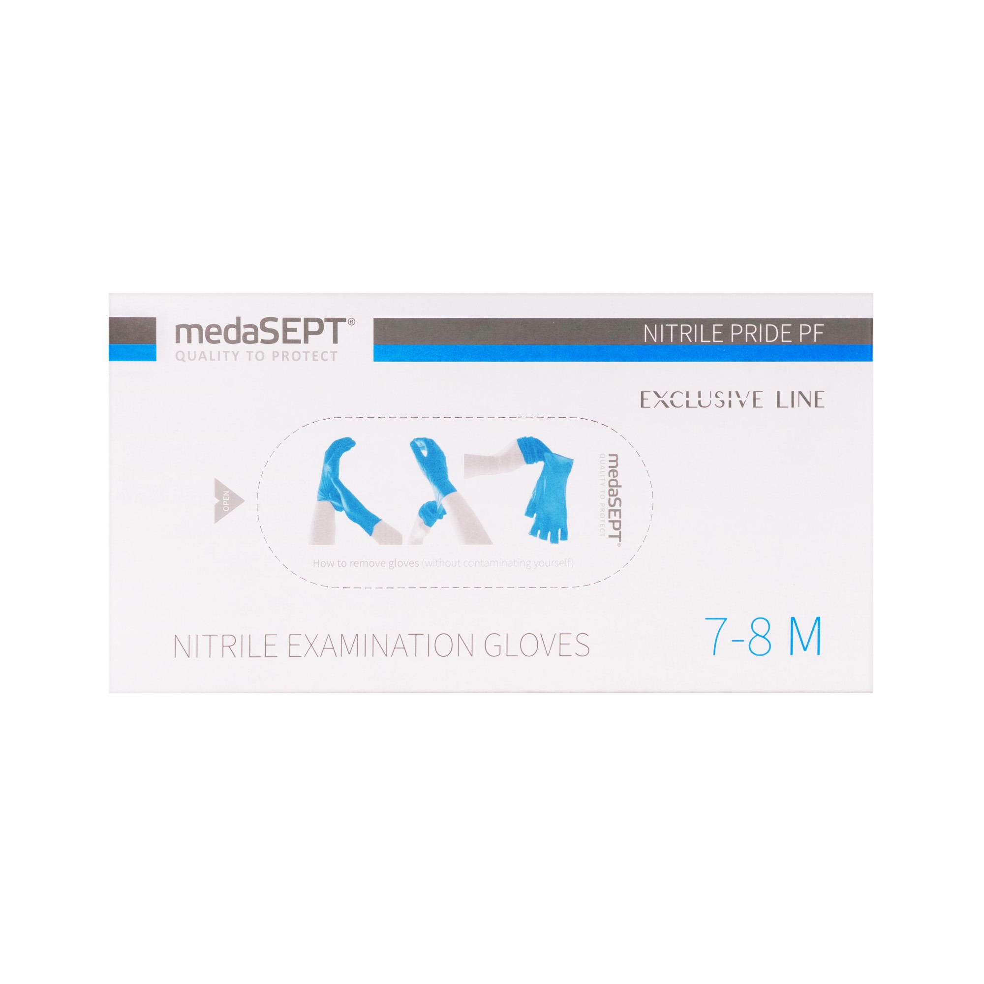 medaSEPT NITRILE PRIDE PF Rękawice diagnostyczne, nitrylowe bezpudrowe Kat. III rozmiar M 100szt