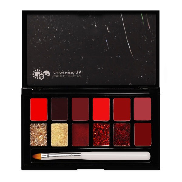 MANI KING Paleta z 12 lakierami hybrydowymi Ruby Glimmer Zestaw 16