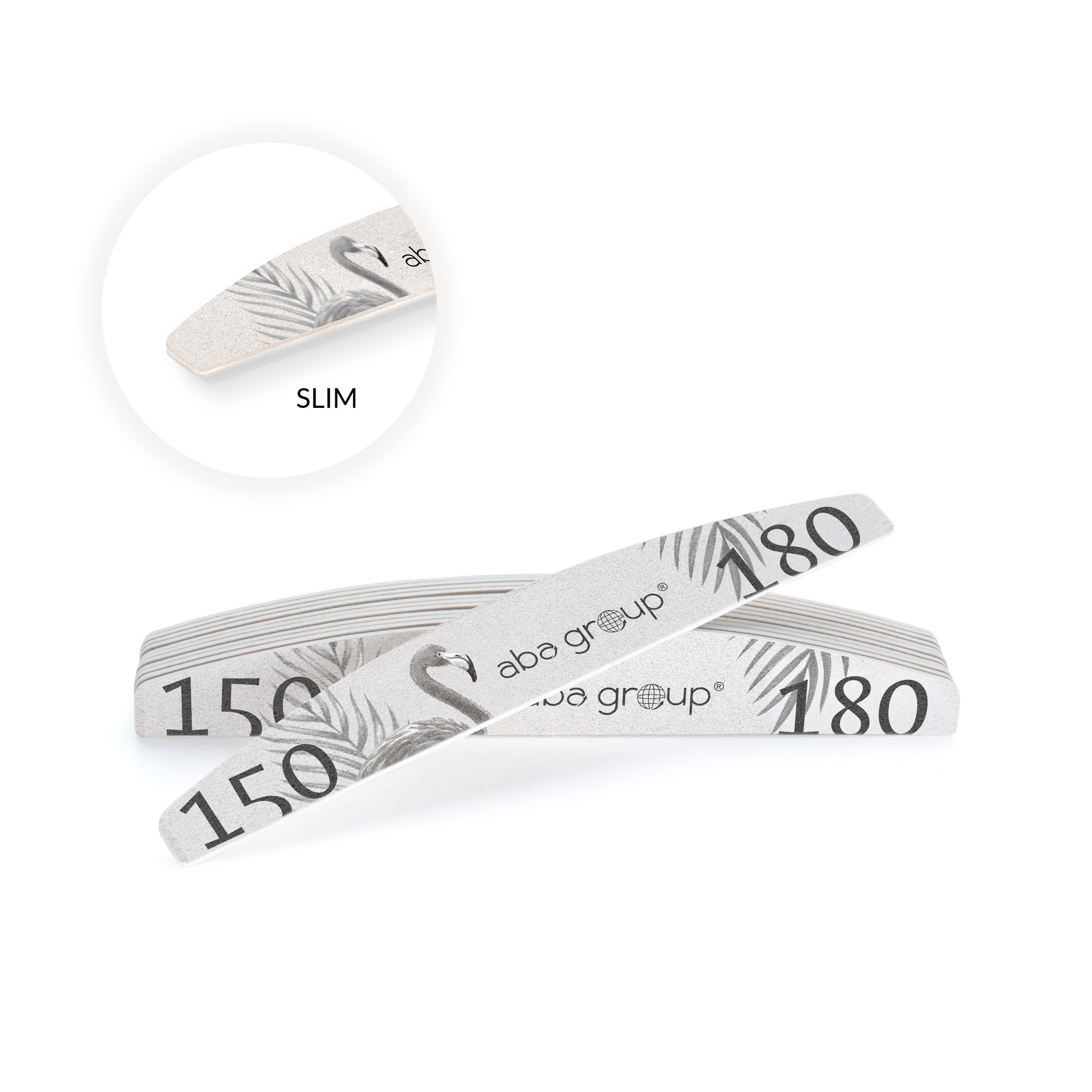 Aba Group Pilnik do paznokci PÓŁKSIĘŻYC 150/180 SLIM - FLAMING, 50 sztuk
