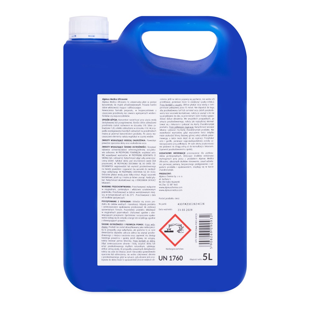 Alpinus Medica Ultrasonic - Koncentrat do myjek ultradźwiękowych 5L - obrazek 3