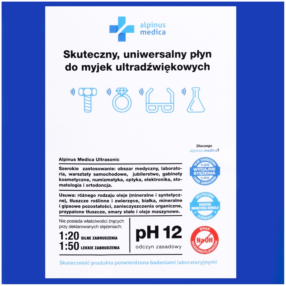 Alpinus Medica Ultrasonic - Koncentrat do myjek ultradźwiękowych 5L - obrazek 2